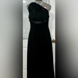 Alexia Designs One-Shoulder Black Evening Gown